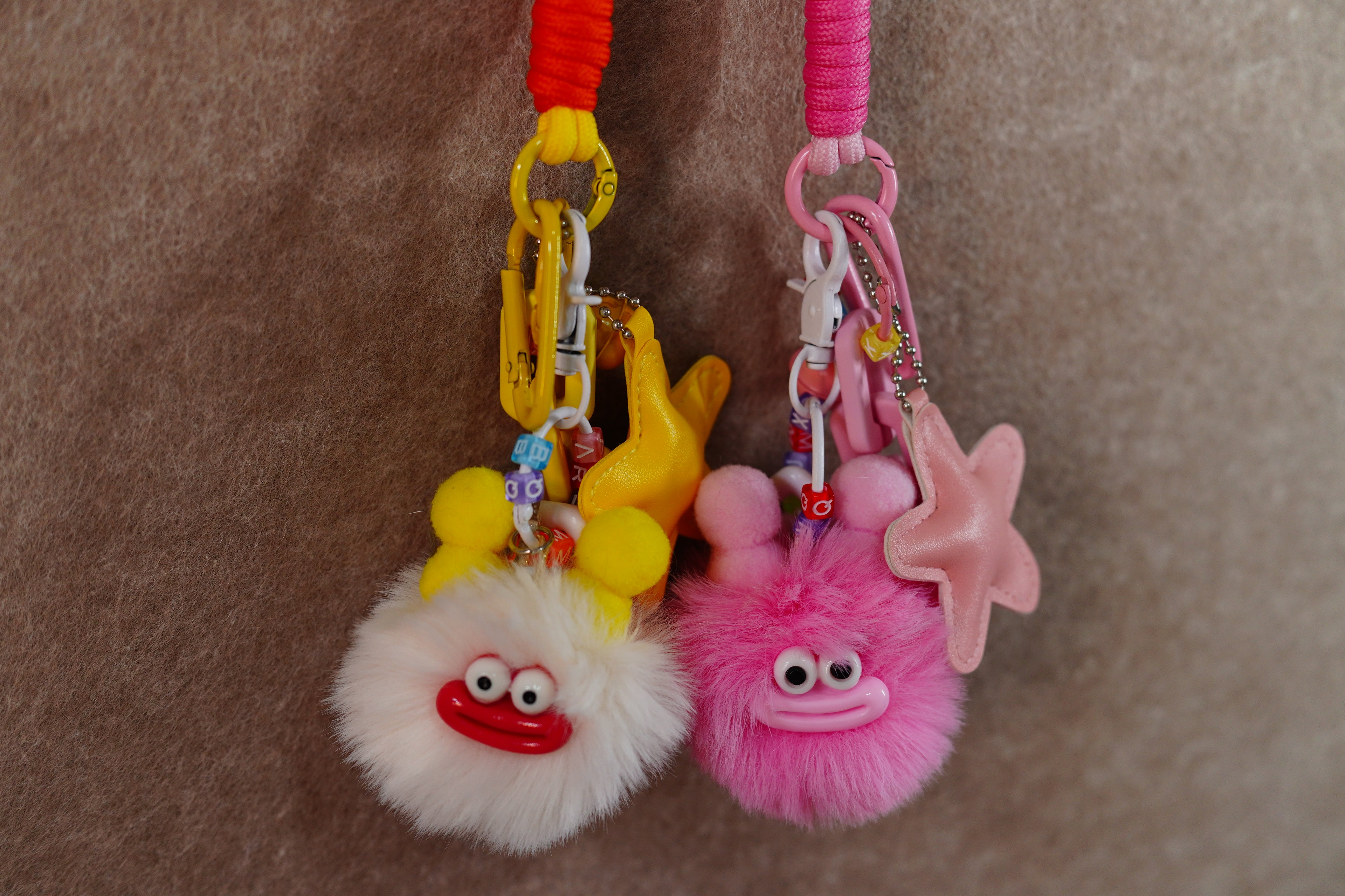 Pink briquettes and star keychains