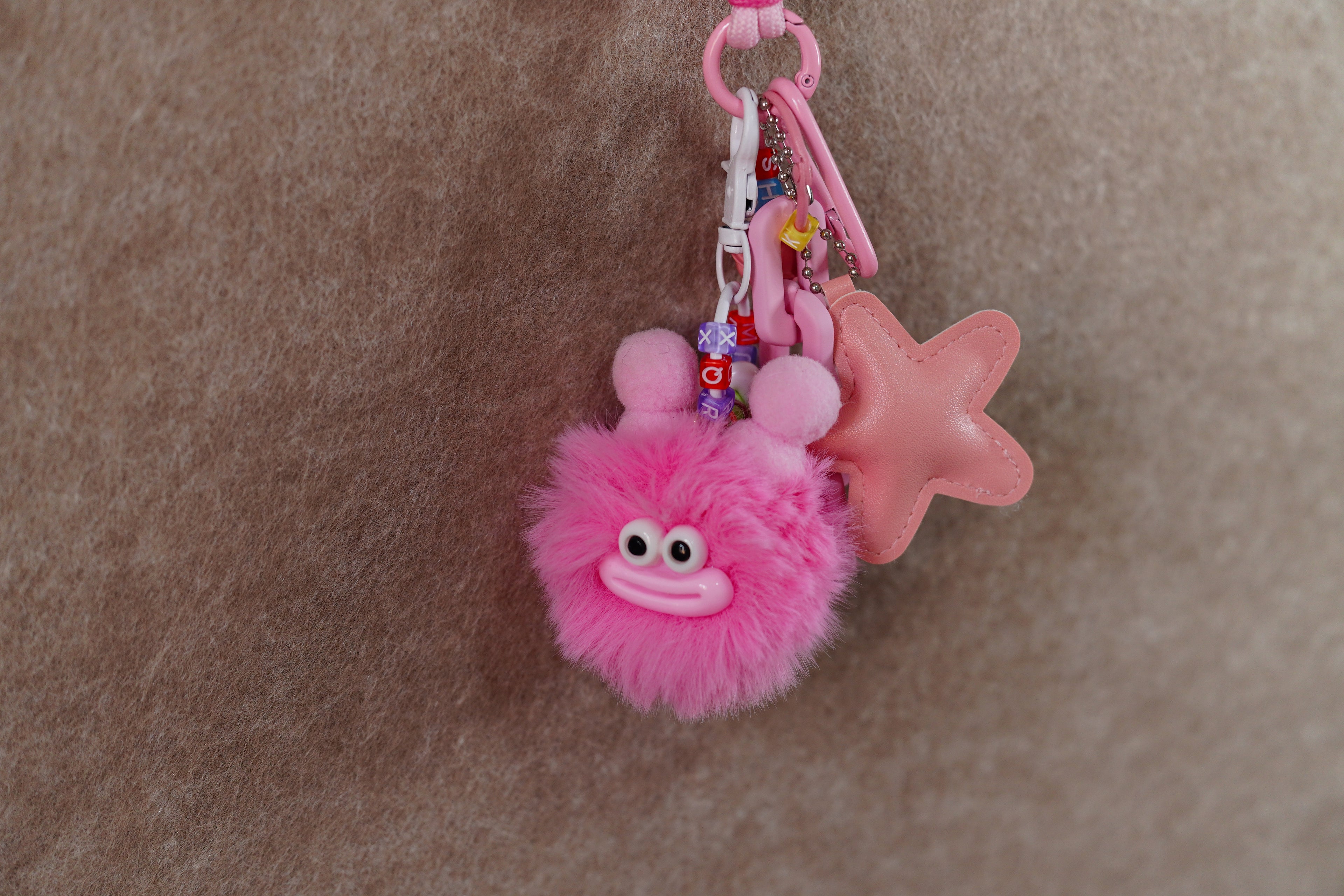 Pink briquettes and star keychains