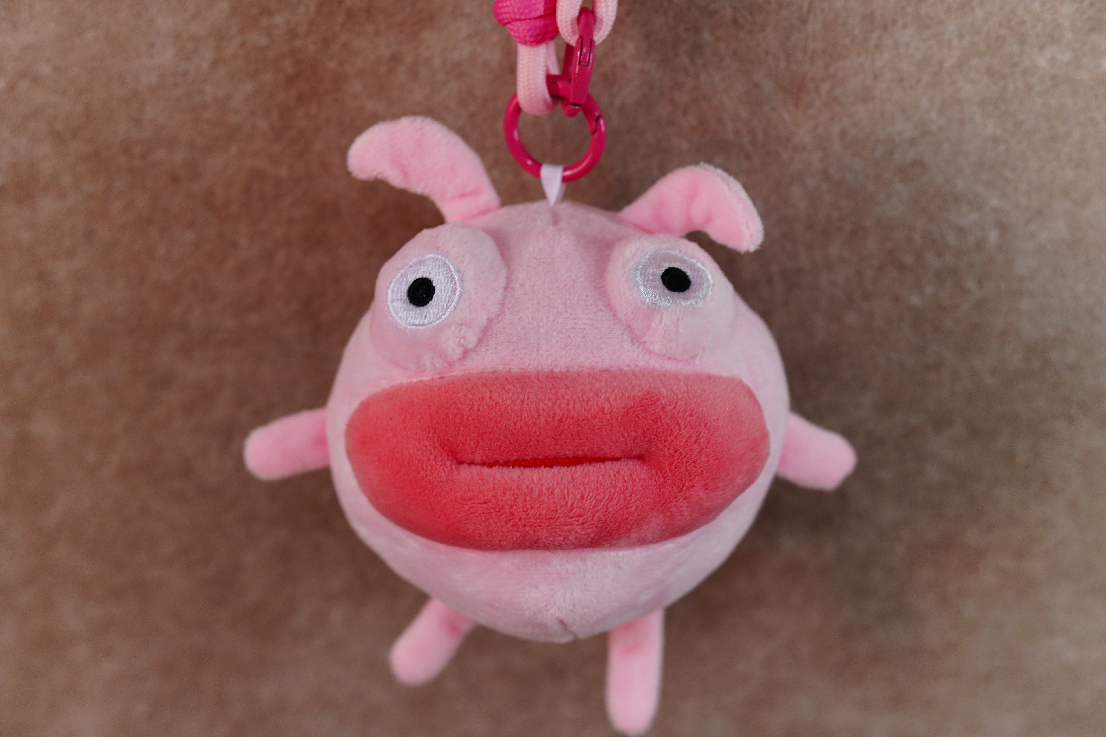 Recordable pink sausage-mouthed rabbit plush